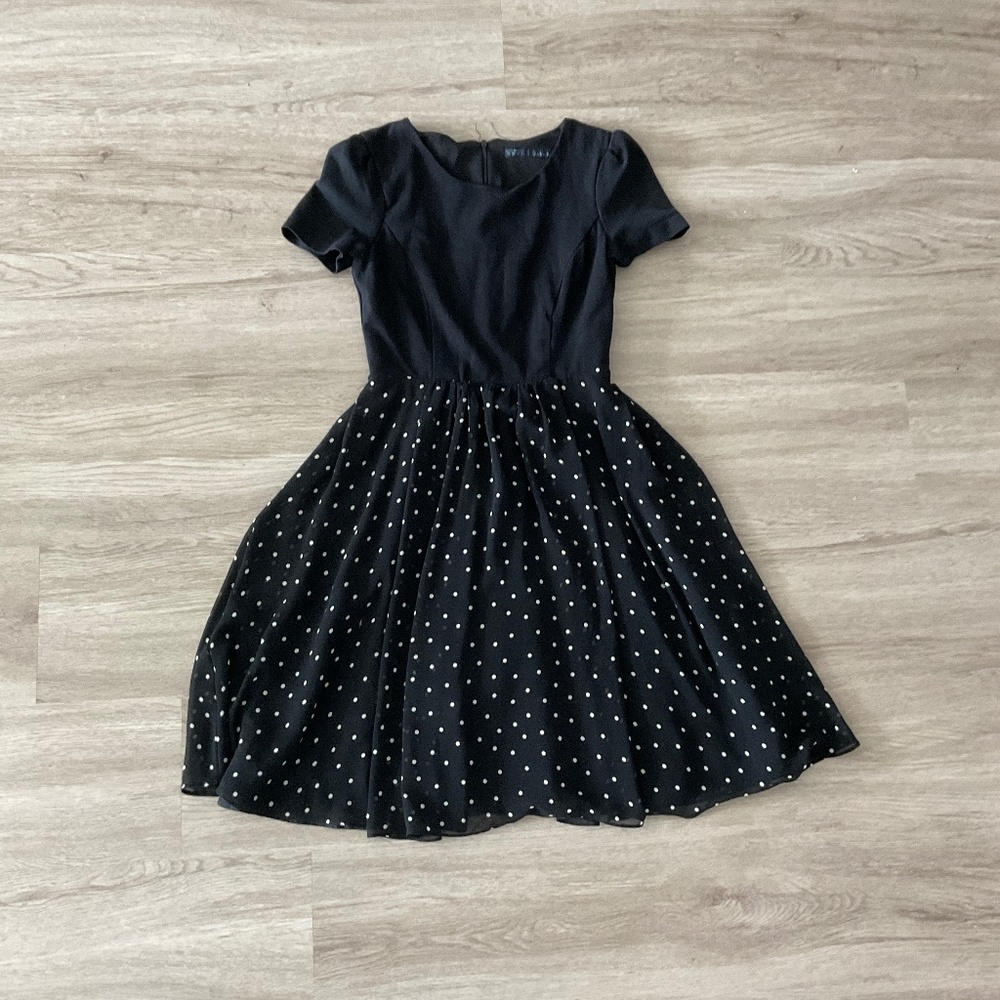 Zara black and white polka dots dress size XS